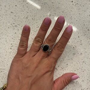 Silver Ring with Black Stone